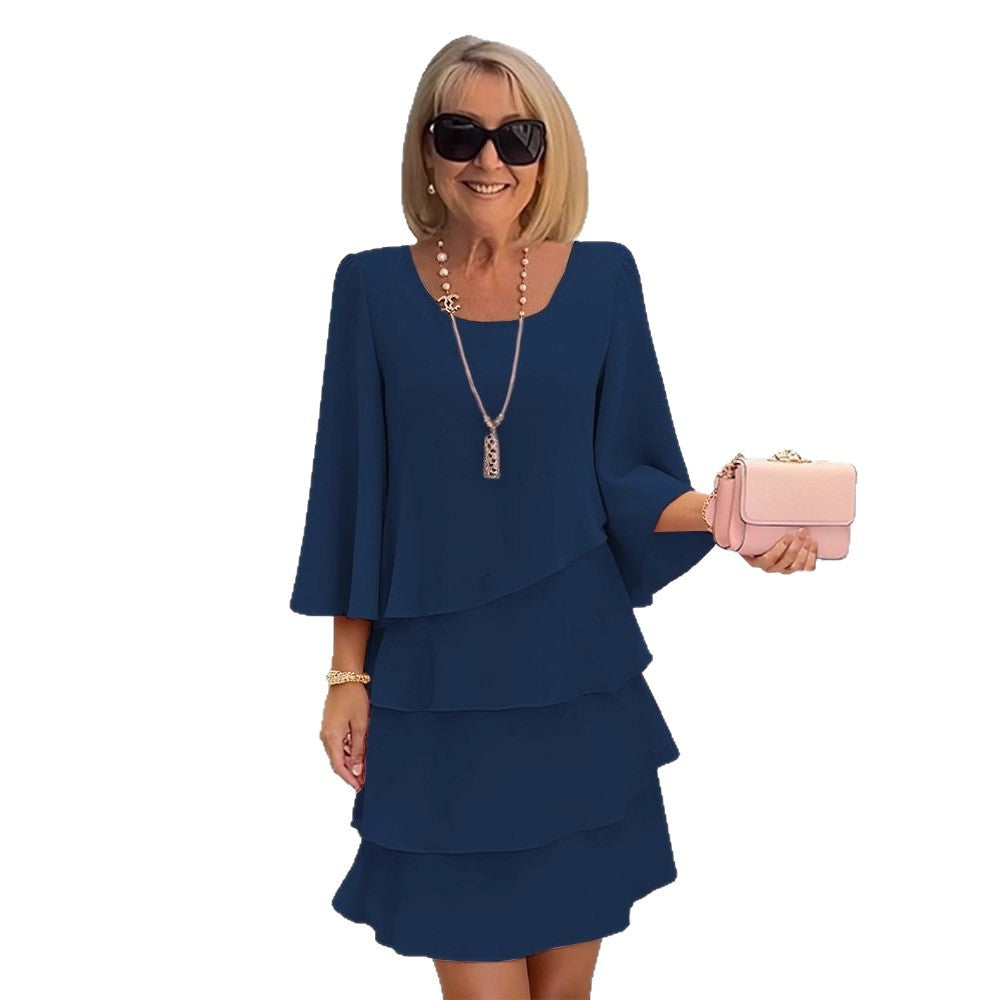 Margaux – Elegantes Midi-Kleid mit Rüschen