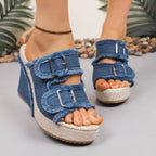 Atelier | Fray Edge Wedge Sandalen