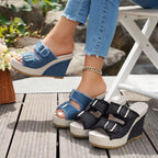 Atelier | Fray Edge Wedge Sandalen