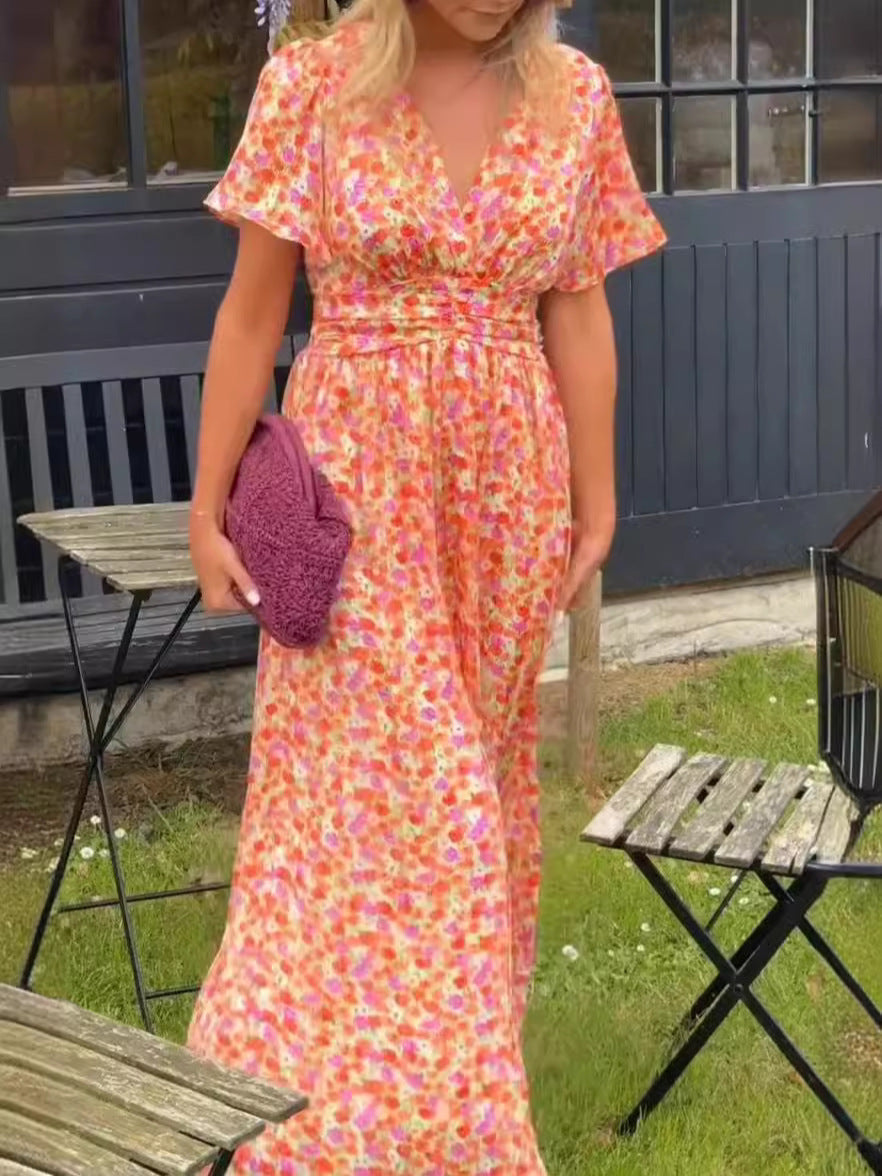 Élina – Lange fließende Blumenrobe