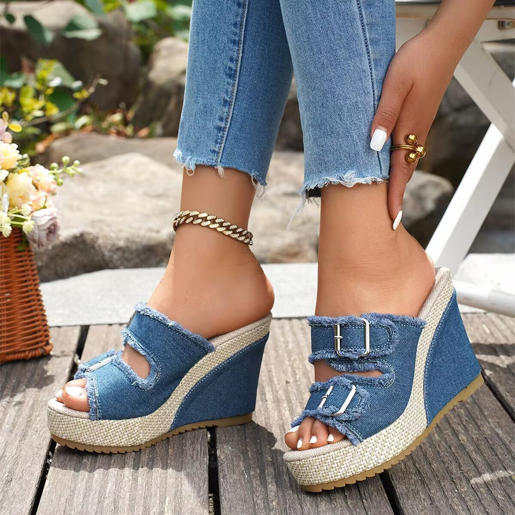 Atelier | Fray Edge Wedge Sandalen