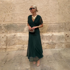 Louise | Elegantes Maxikleid für Feste mit V-Ausschnitt