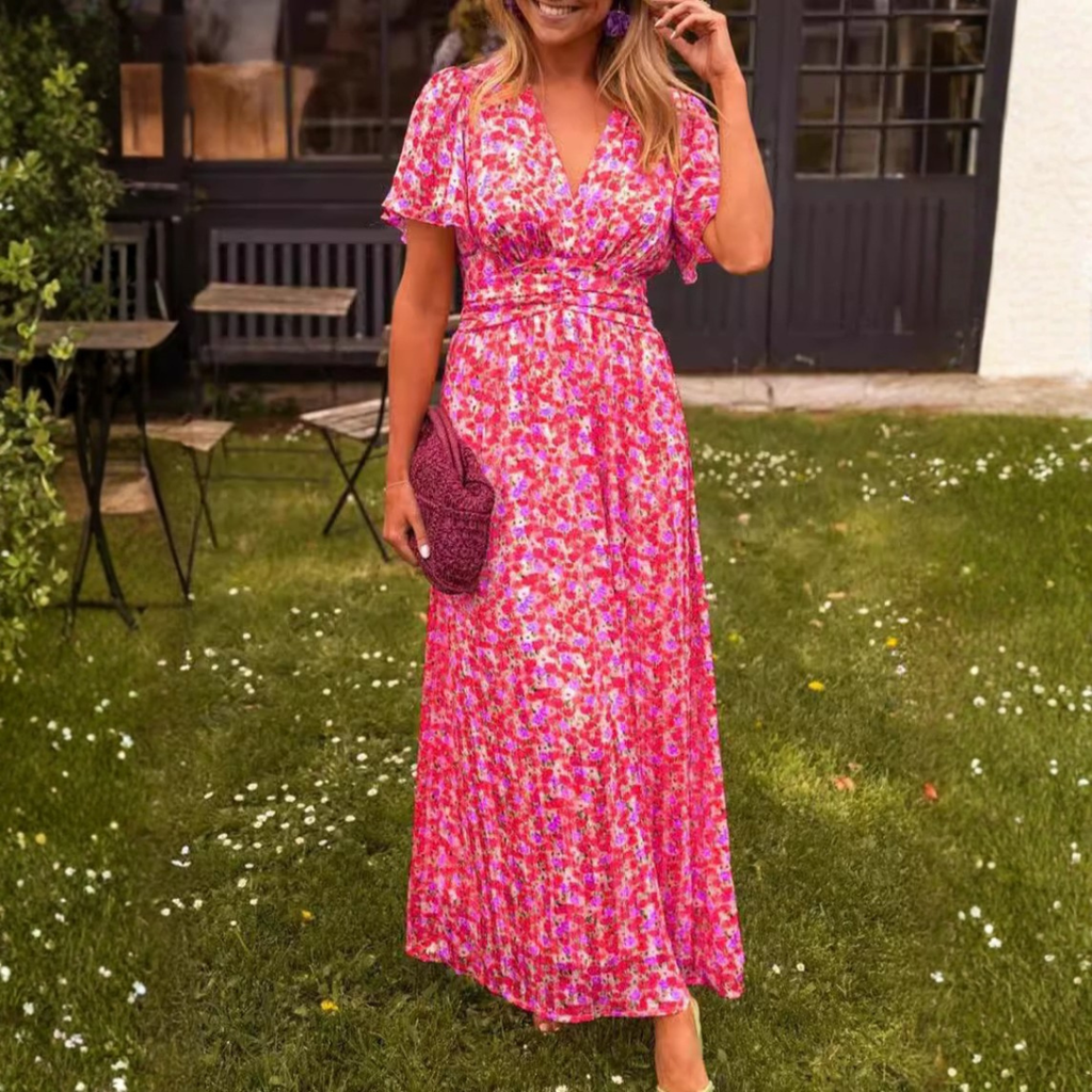 Élina – Lange fließende Blumenrobe