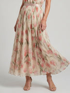 Aurelle | Halter Neck Floral Midi Kleid