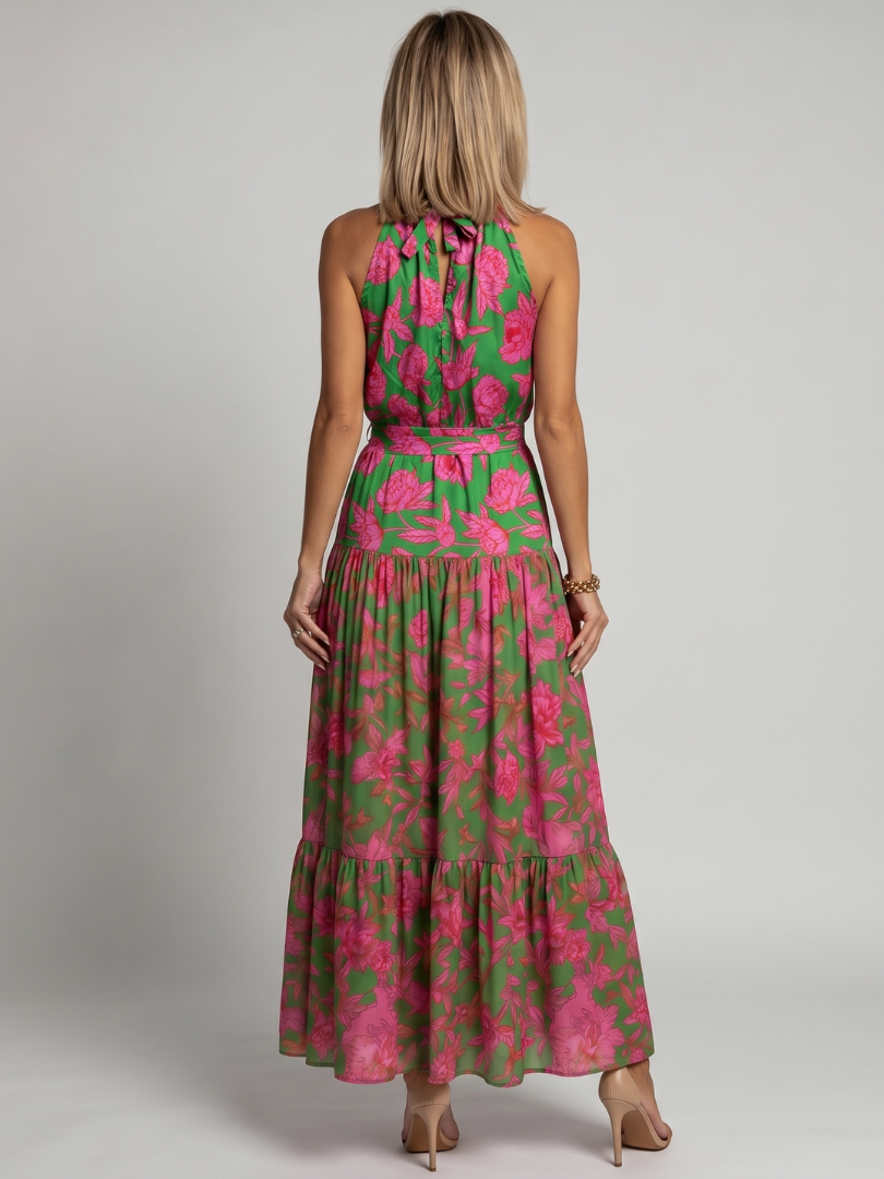 Rowen | Drapiertes Halter-Midi-Kleid