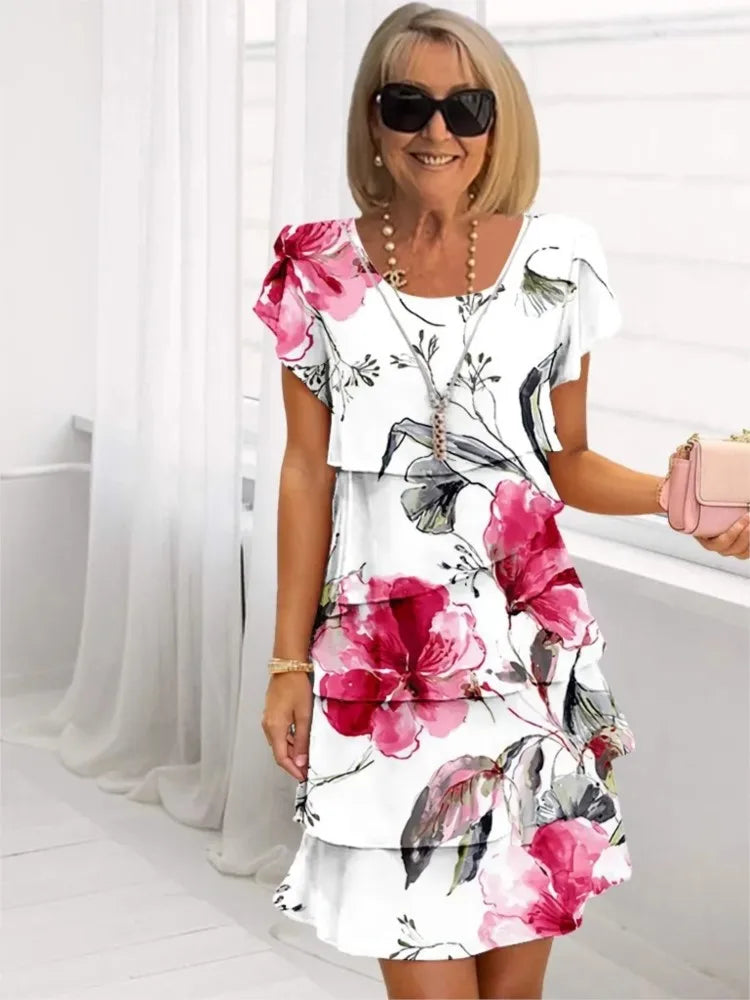 Éliane | Elegantes, fließendes Kleid mit Rüschen