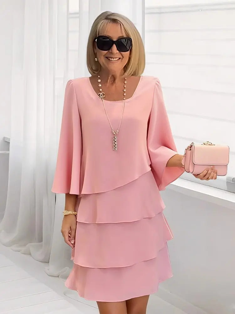 Élise | Elegantes fließendes Kleid mit Volants