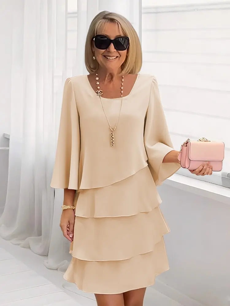 Élise | Elegantes fließendes Kleid mit Volants