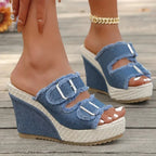 Atelier | Fray Edge Wedge Sandalen