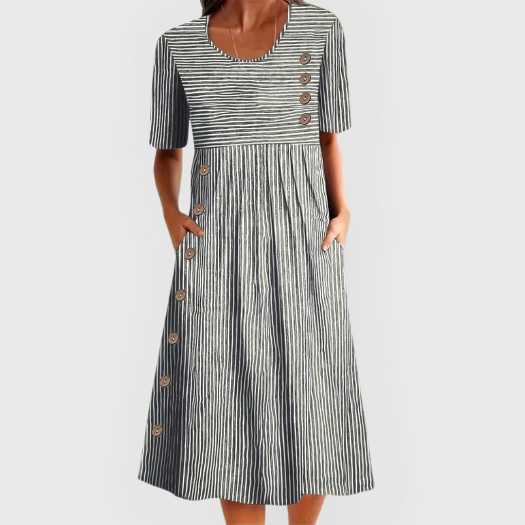 Jarna | Gestreiftes Midi-Kleid