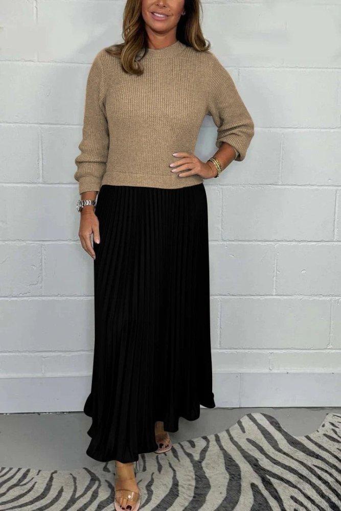 Michelle | Maxikleid mit Jersey und Faltenrock