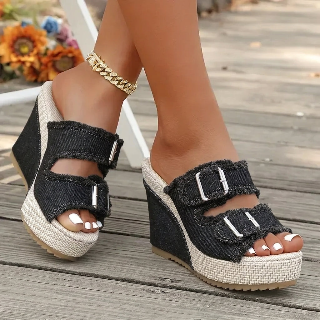 Atelier | Fray Edge Wedge Sandalen