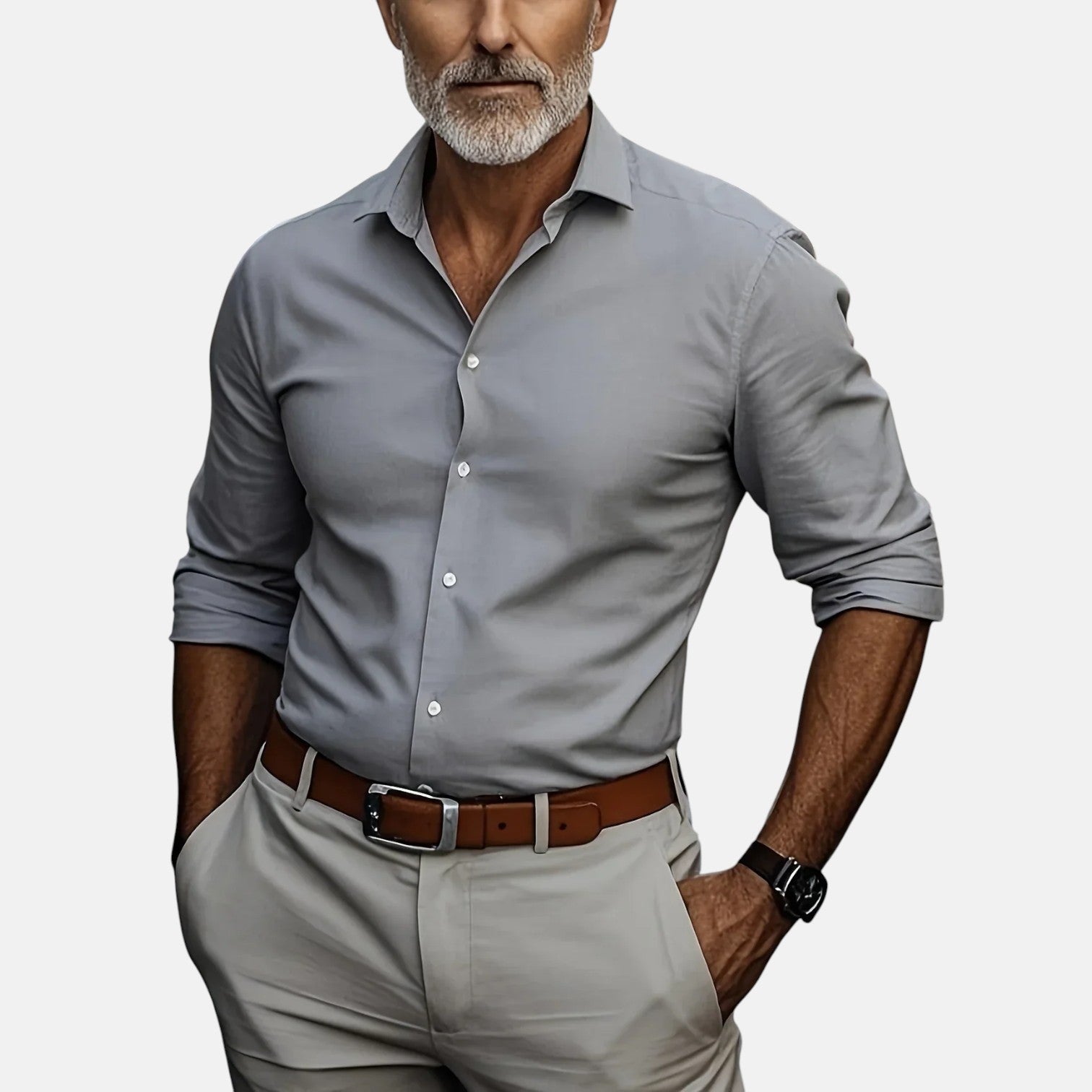 Fitstyle | Herren Slim Fit Business Hemd mit Knitterfrei