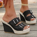 Atelier | Fray Edge Wedge Sandalen