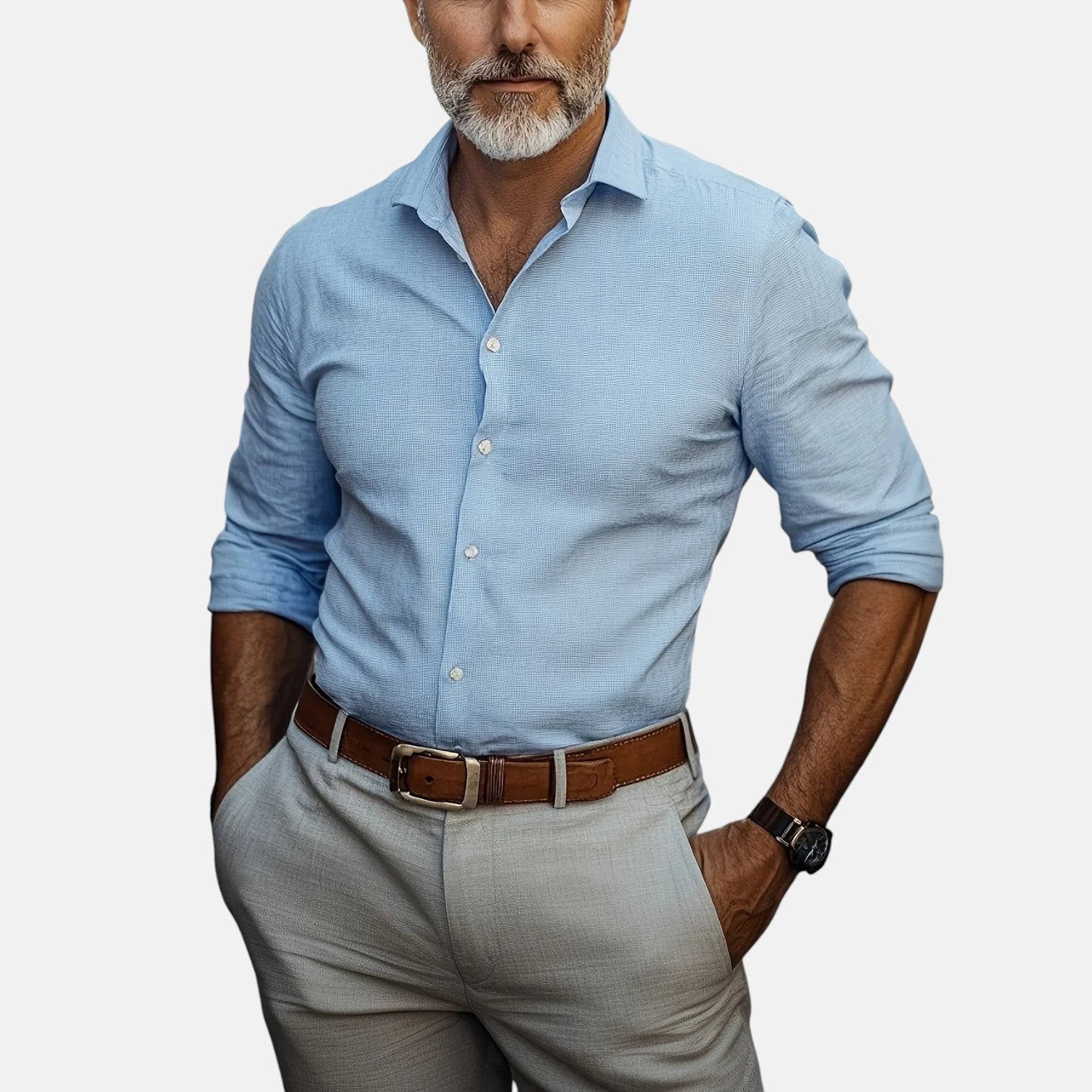 Fitstyle | Herren Slim Fit Business Hemd mit Knitterfrei