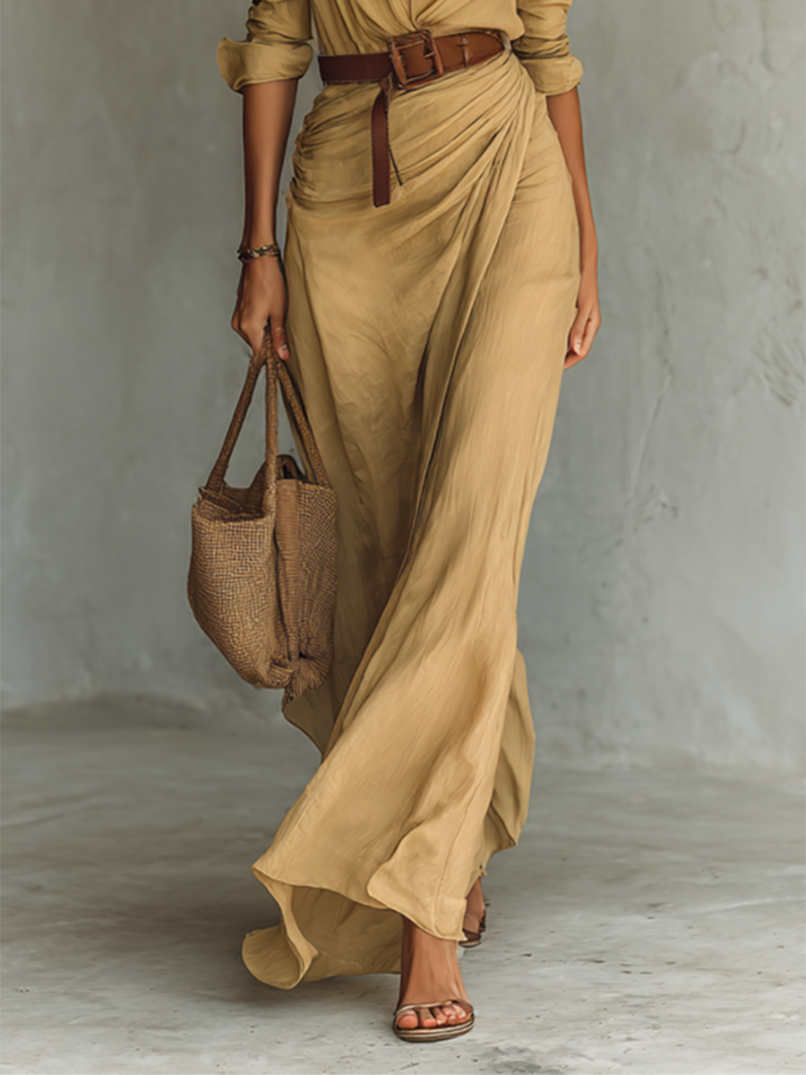 Zenobia | Maxikleid Reverskragen Langarm