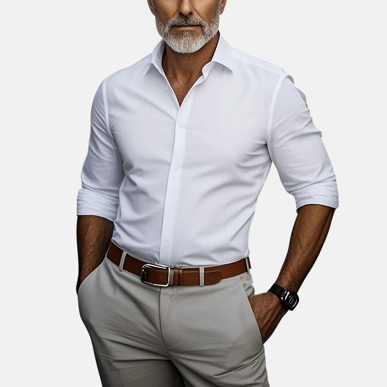 Fitstyle | Herren Slim Fit Business Hemd mit Knitterfrei