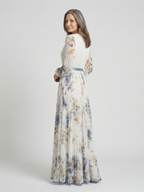 Lavinia | Maxikleid mit langen Ärmeln und V-Ausschnitt im Blumenmuster