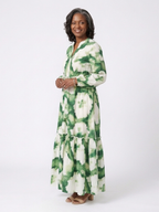 Sabine | Maxikleid mit langen Ärmeln und Taillenknoten