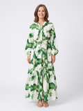 Sabine | Maxikleid mit langen Ärmeln und Taillenknoten