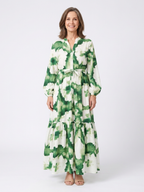 Sabine | Maxikleid mit langen Ärmeln und Taillenknoten