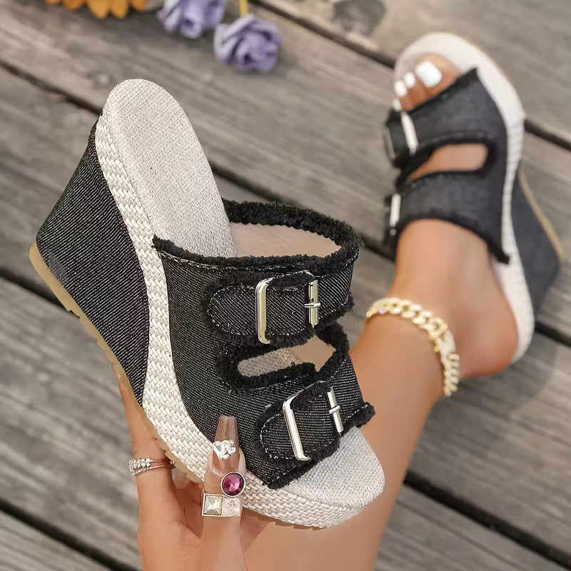 Atelier | Fray Edge Wedge Sandalen