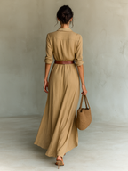 Zenobia | Maxikleid Reverskragen Langarm