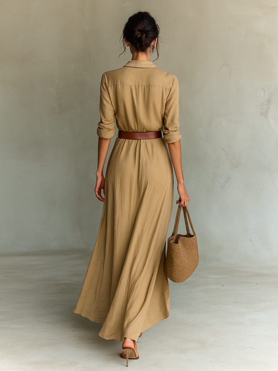 Zenobia | Maxikleid Reverskragen Langarm