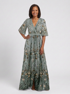 Élodie – Lange Blumenkleid mit V-Ausschnitt
