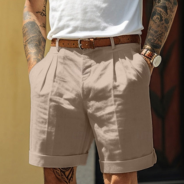 Alphons | Gefaltete Leinen Shorts