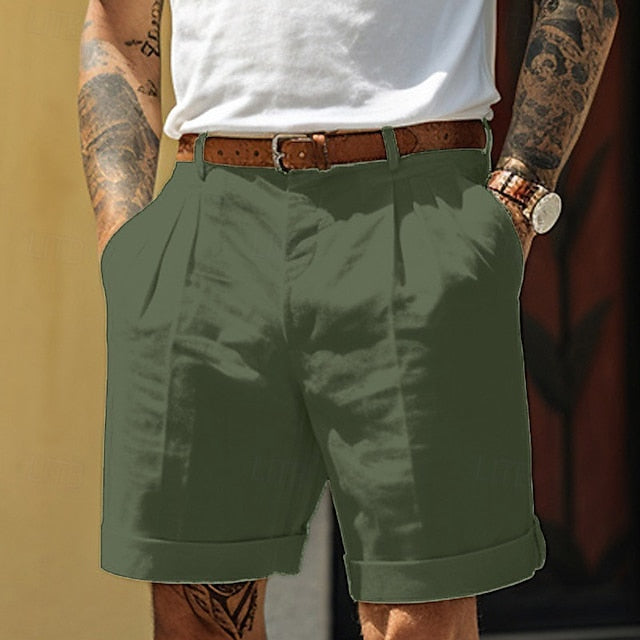 Alphons | Gefaltete Leinen Shorts
