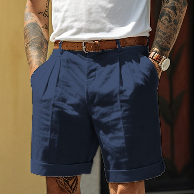 Alphons | Gefaltete Leinen Shorts
