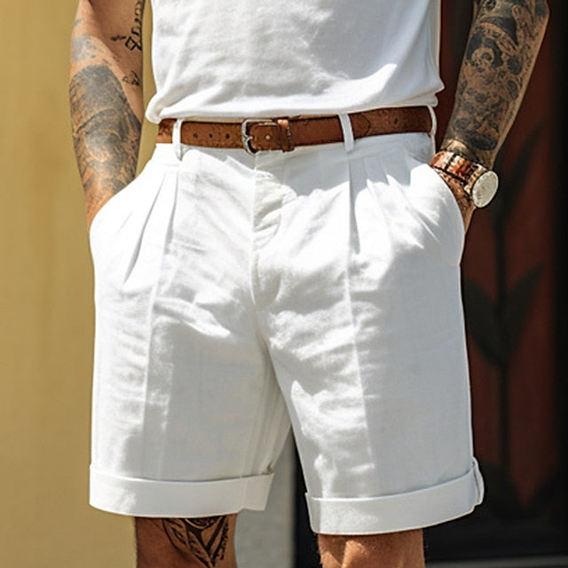 Alphons | Gefaltete Leinen Shorts
