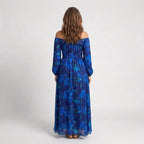 Aspen | Off-Shoulder Blumen-Maxi-Kleid