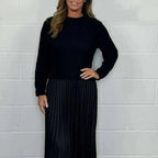 Michelle | Maxikleid mit Jersey und Faltenrock