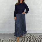 Michelle | Maxikleid mit Jersey und Faltenrock