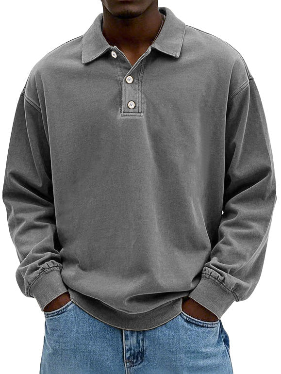 Fitstyl Lässiges langärmeliges Herren-Polo