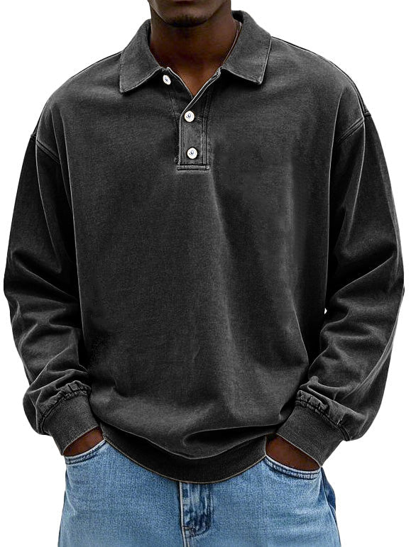 Fitstyl Lässiges langärmeliges Herren-Polo