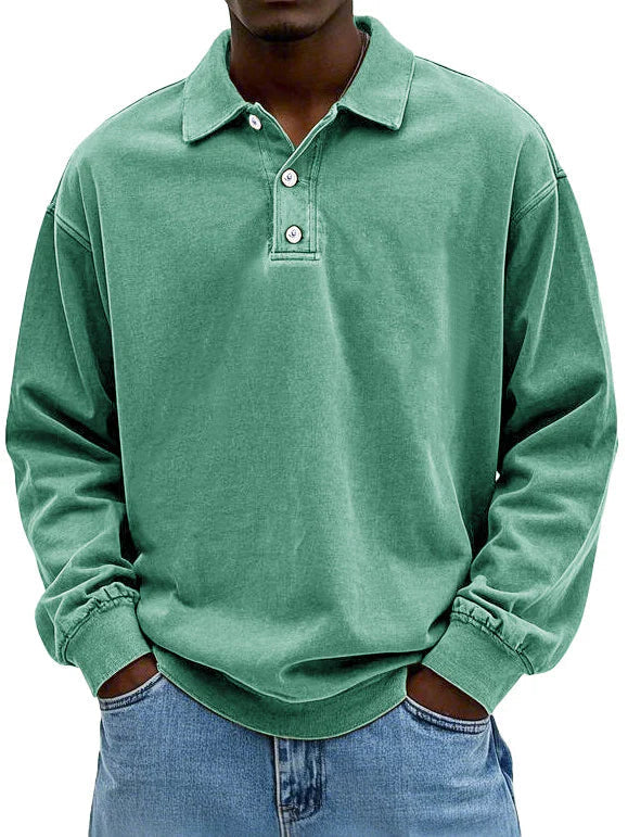Fitstyl Lässiges langärmeliges Herren-Polo
