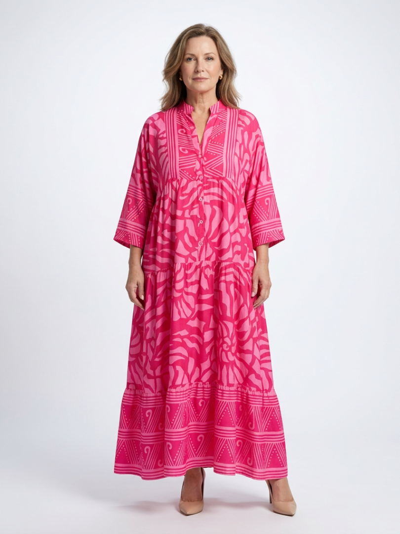 Marielle | Knopf-Front Midi-Kleid