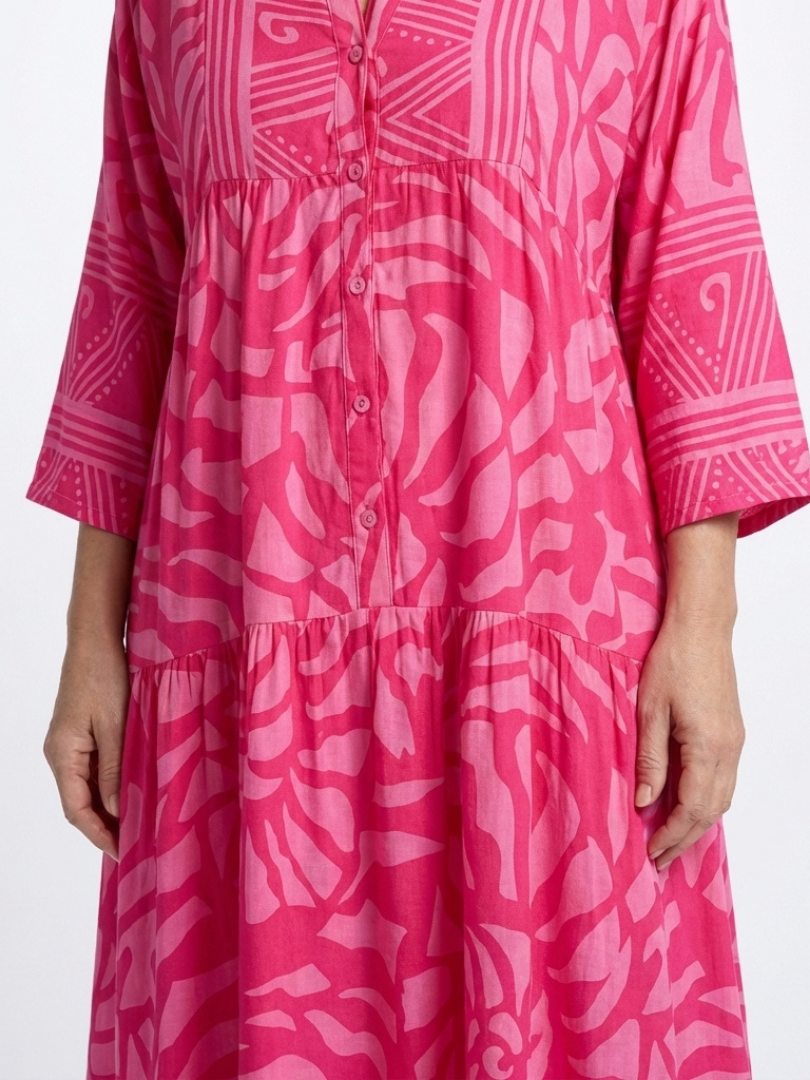 Marielle | Knopf-Front Midi-Kleid