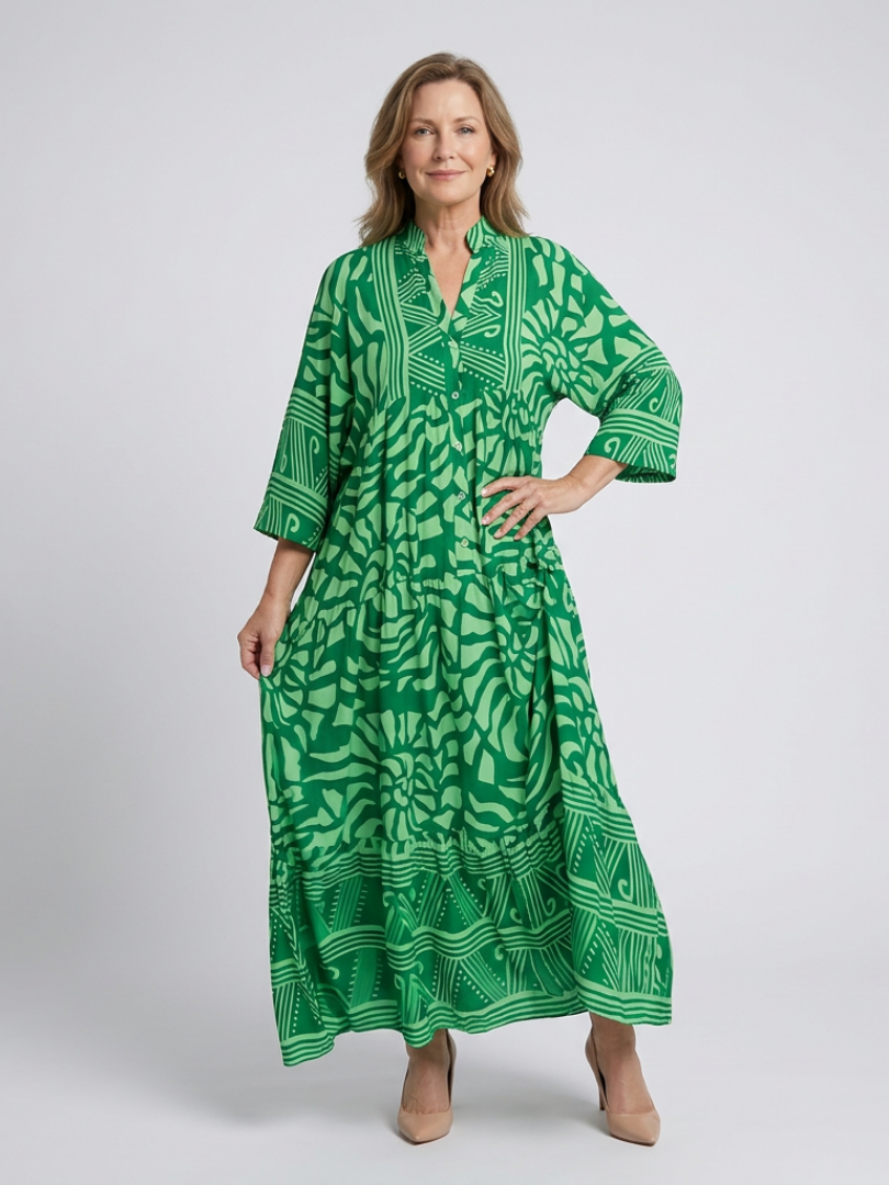 Marielle | Knopf-Front Midi-Kleid