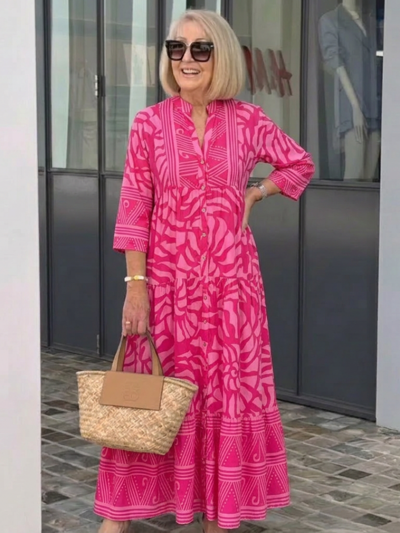 Marielle | Knopf-Front Midi-Kleid