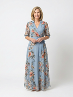 Elowen | Florales Wickel-V-Ausschnitt Maxikleid