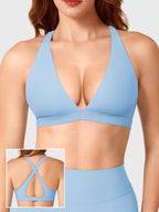 Fitstyle Wafiya Crossback-Sport-BH mit tiefem V-Ausschnitt