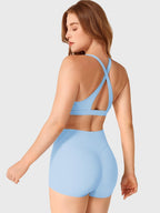 Fitstyle Wafiya Crossback-Sport-BH mit tiefem V-Ausschnitt