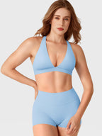 Fitstyle Wafiya Crossback-Sport-BH mit tiefem V-Ausschnitt