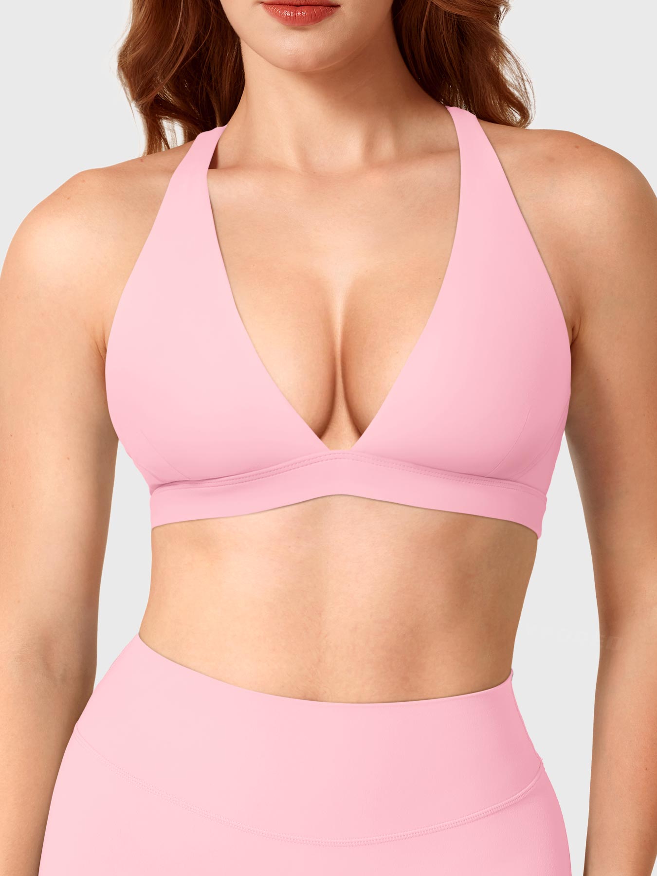 Fitstyle Wafiya Crossback-Sport-BH mit tiefem V-Ausschnitt