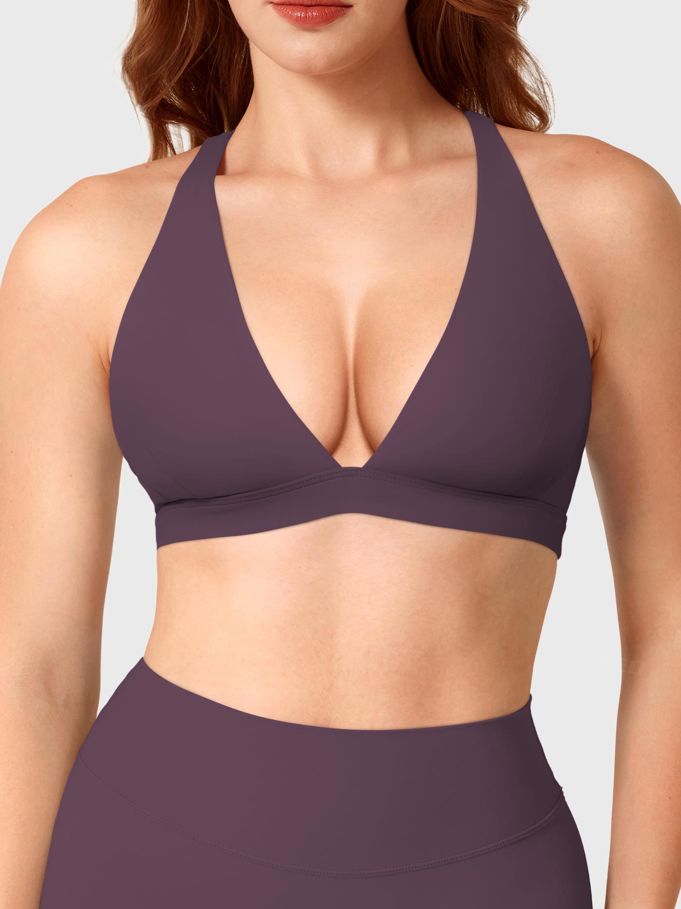 Fitstyle Wafiya Crossback-Sport-BH mit tiefem V-Ausschnitt