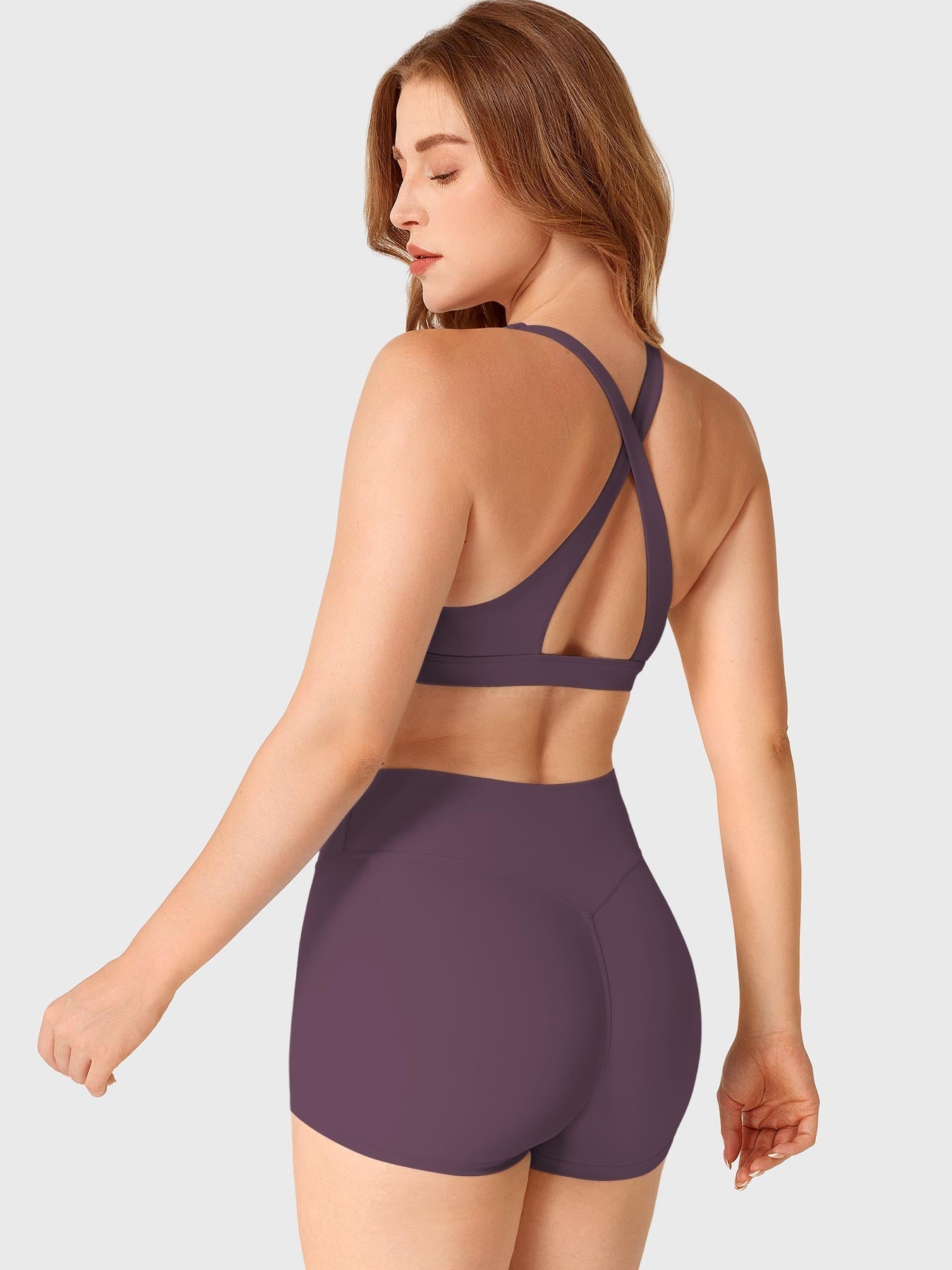Fitstyle Wafiya Crossback-Sport-BH mit tiefem V-Ausschnitt
